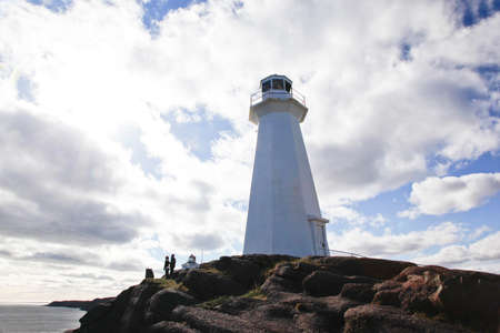Cape Spear, Newfoundland: October 25, 2010- The Lighthouse at Cape Spear on a sunny dayのeditorial素材