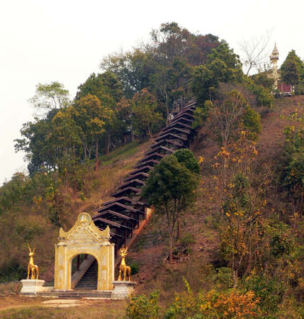 Burma (Myanmar) Temple Entrance nr Hsipawの写真素材