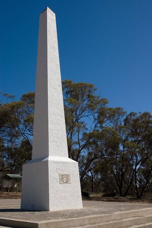 the war memorial / monument spire up the hill at melrose, south australiaのeditorial素材