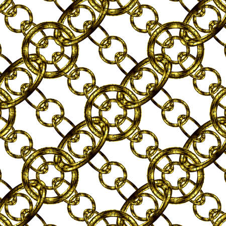 gold chains and links on a white background