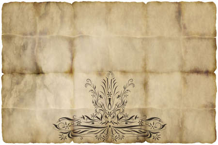 background image of old paper or parchment with regal designの写真素材