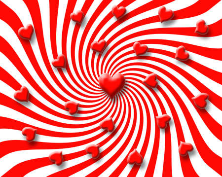 abstract heart image swirling and twirling aroundの写真素材