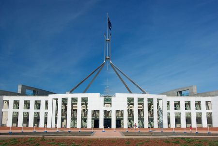 australian parliament house for the federal government in canberra の写真素材