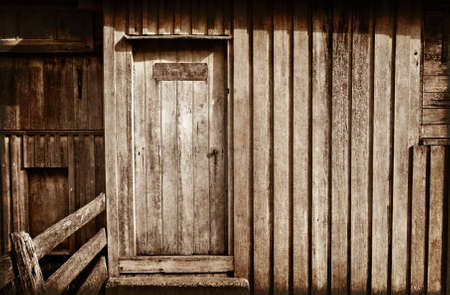 no admittance in this old wooden doorの写真素材