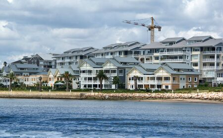 these nice waterfront homes are almost finishedの写真素材