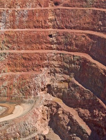 very deep mine with layers in the rock strata