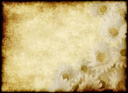 great old parchment paper with nice flowersの写真素材