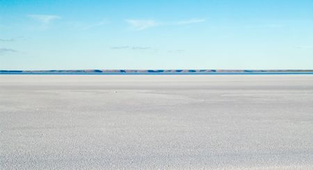 excellent image of a dried salt lake in the desertの写真素材