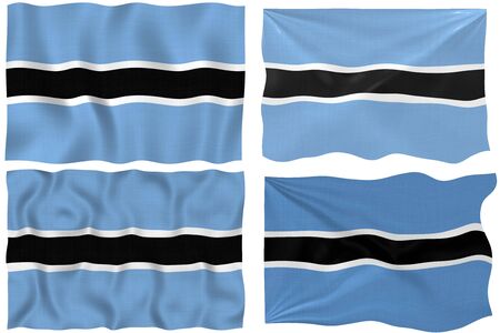 Great Image on white of four Flags of  Botswanaの写真素材