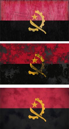 Great Image three grunge flags of angolaの写真素材