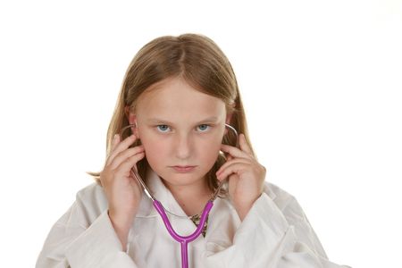 this young girl wants to be a doctorの写真素材