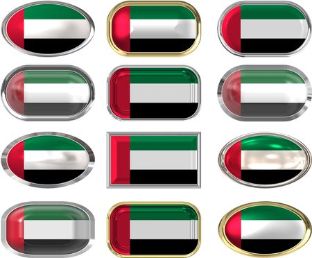 twelve Great buttons of the Flag of United arab Emiratesのイラスト素材