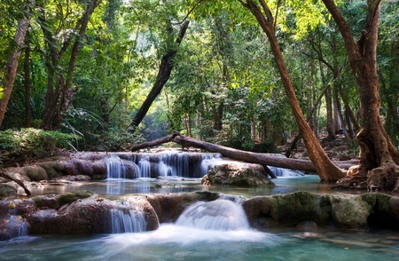 beautiful waterfall cascades