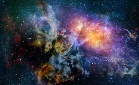 starry deep outer space nebual and galaxyの写真素材