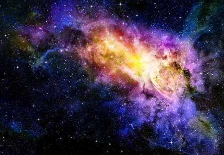 starry deep outer space nebual and galaxyの写真素材