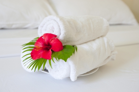 hotel towelsの写真素材