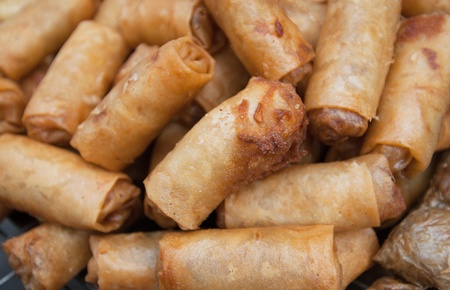 deep fried spring rollsの写真素材