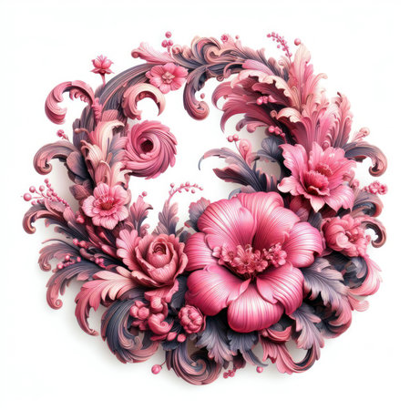 illustration of floral wreath for a special occasion generative aiの素材