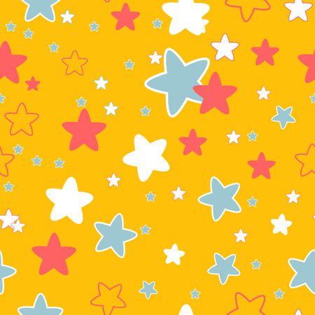 seamless  pattern with colored stars. のイラスト素材