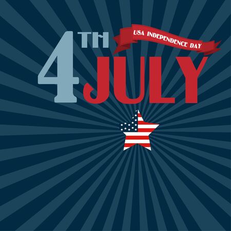 Happy 4th of July - Independence Day Vector Design - July  sticker cards in vector formatのイラスト素材