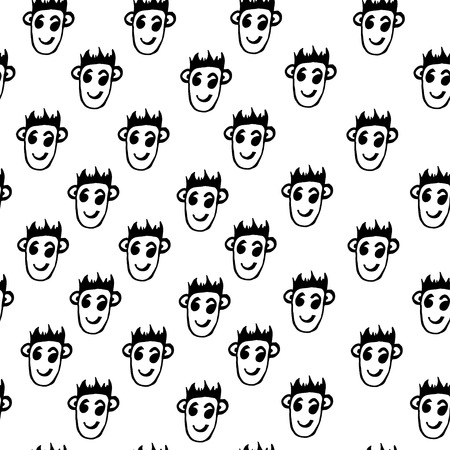 repeated cartoon character backgroundのイラスト素材