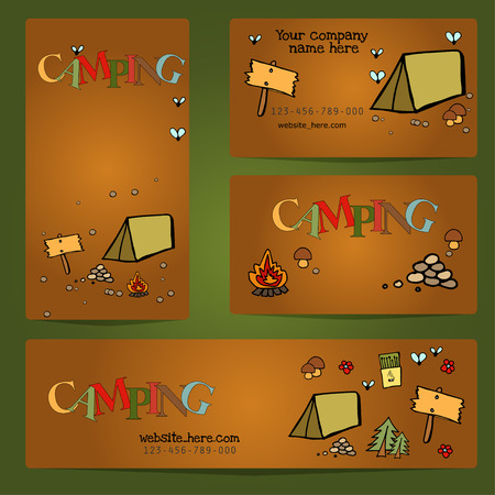 Camping - doodles collection.のイラスト素材