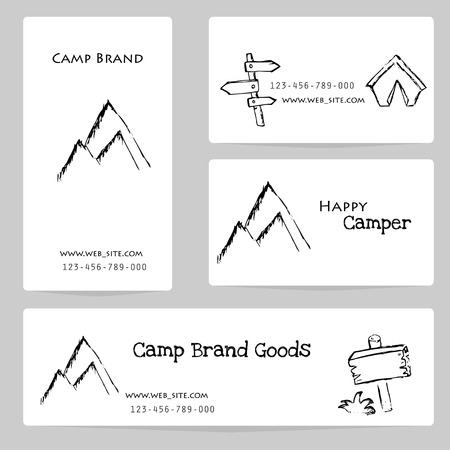 Camping - doodles collection.のイラスト素材