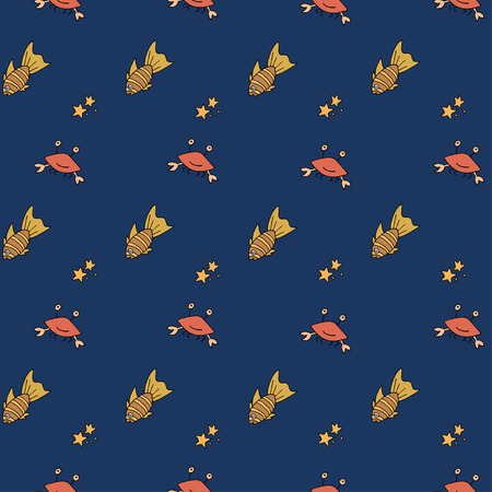 Seamless abstract pattern nautical and marine background.のイラスト素材