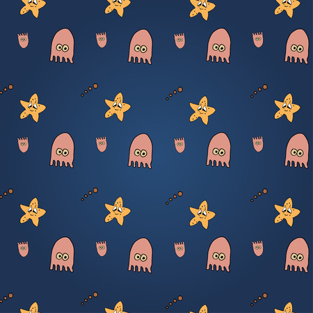 Seamless abstract pattern nautical and marine background.のイラスト素材
