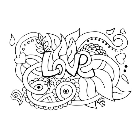 Abstract vector decorative nature background. Template frame design for card. Floral design elements. Doodle flowers.  のイラスト素材