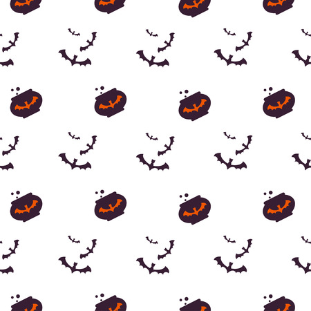 Happy Halloween Background. Seamless pattern. Collection of seamless patterns in the traditional holiday colors.のイラスト素材