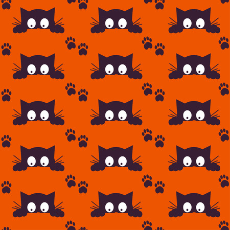Happy Halloween Background. Seamless pattern. Collection of seamless patterns in the traditional holiday colors.のイラスト素材