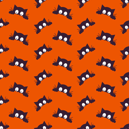 Happy Halloween Background. Seamless pattern. Collection of seamless patterns in the traditional holiday colors.のイラスト素材