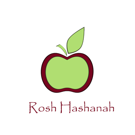 Greeting card design for Jewish New Year, Rosh Hashanah. Vector illustrationのイラスト素材
