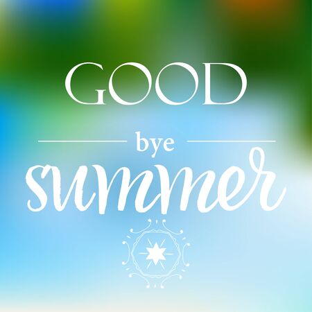 Vector autumn background with text 'good bye summer'のイラスト素材