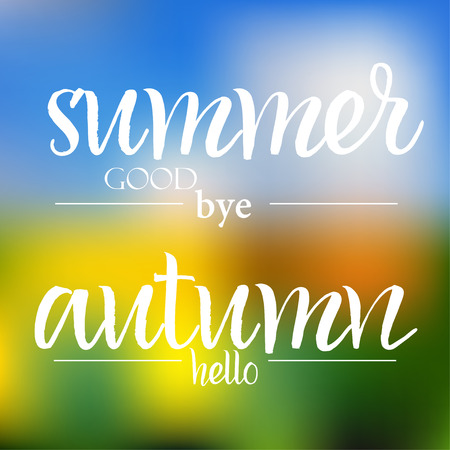 Vector autumn background with text 'hello autumn'のイラスト素材