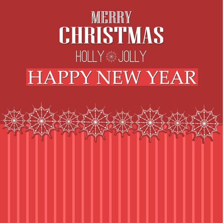 Merry Christmas ribbon paper  design greeting cardのイラスト素材