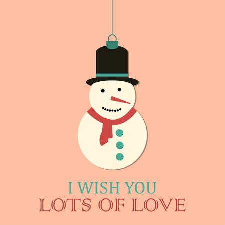 Merry Christmas Vintage Retro Typography Lettering Design Greeting Card on simple backgroundのイラスト素材