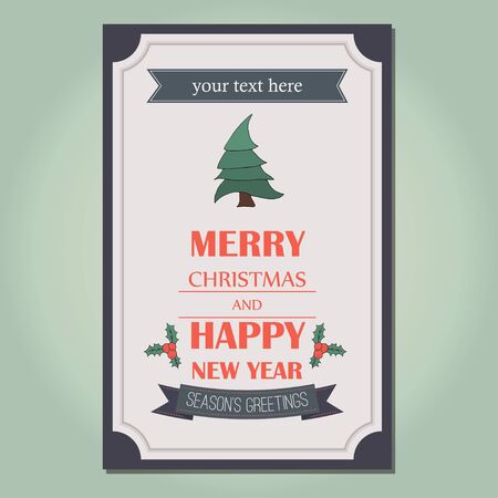 Merry Christmas invitation card ornament decoration background.  のイラスト素材