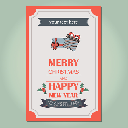merry christmas invitation card ornament decoration background.のイラスト素材