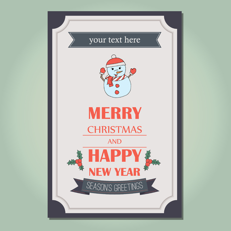 Merry Christmas invitation card ornament decoration background.  のイラスト素材