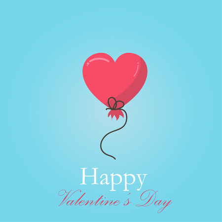 Greeting card for Valentines day with red hearts balloons. Perfect for decoration postcards, brochures, textiles or paper packaging.のイラスト素材