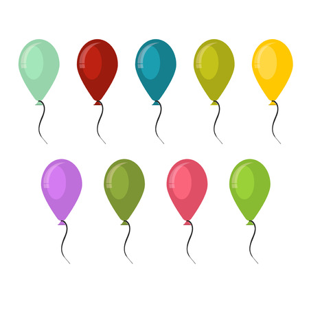 Good for birthday party anniversary celebration colorful balloons designs. Colorful balloons carnival happy surprise group helium string.のイラスト素材