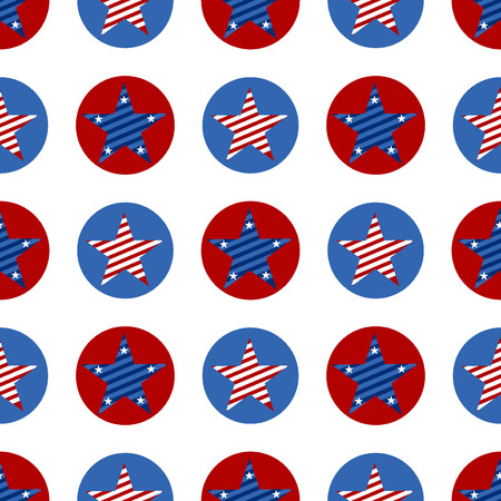 Hapy Independence Day seamless pattern . Memorial day. 4th of July. Set of American backgrounds. Collection of seamless patterns in traditional red, blue and white colors. USA flag vector.のイラスト素材