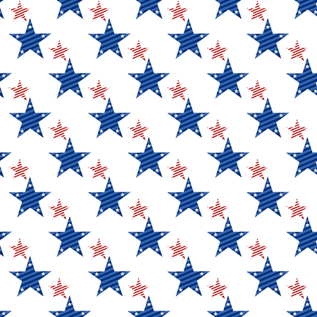 Happy Independence Day seamless pattern . Memorial day. 4th of July. Set of American backgrounds. Collection of seamless patterns in traditional red, blue and white colors. USA flag vector.のイラスト素材