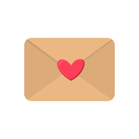 Cute cartoon flat love envelope icon. illustrationの写真素材
