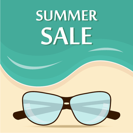 Summer sale template banner vector illustration. Price label offer summer sale discountのイラスト素材