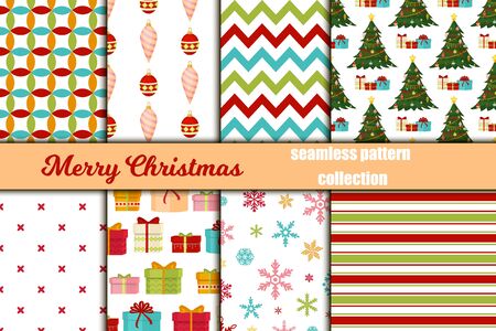 Christmas seamless pattern Merry Christmas and Happy New Year winter holiday background decorative paper vector illustration.のイラスト素材
