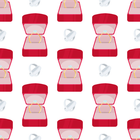 Wedding rings with diamonds seamless pattern backgroundのイラスト素材