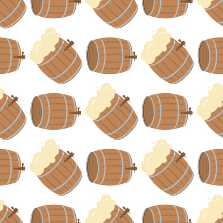 Oktoberfest vector seamless pattern alcohol party background design. October fest beer festival holiday repeating print. Greeting traditional bavarian german decoration.のイラスト素材